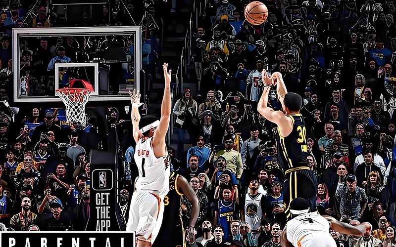 不讲道理！库里弧顶接球没站稳直接迎着布朗尼命中三分